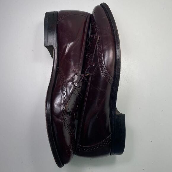 Johnston & Murphy Optima Dress Shoes Loafers Kiltie Tassel Burgundy Size 10B - Picture 5 of 9